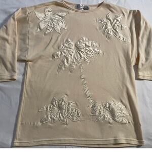 Vtg. 80s Bonnie and Bill by holly Palm Tree Appliqué  SZ L top